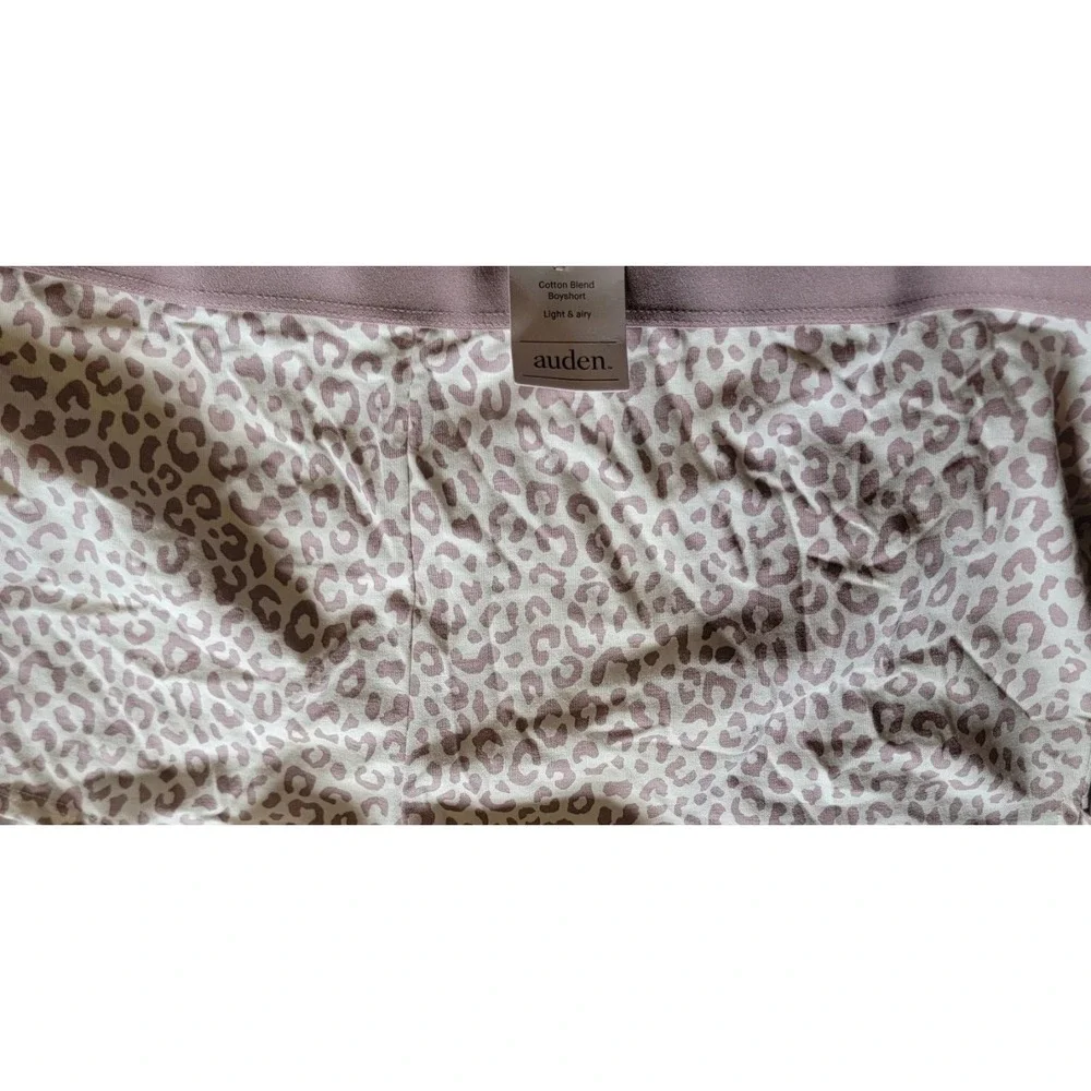 Auden Womens Plus Size 1X (16-18) Leopard Print Low Rise Boyshorts Underwear